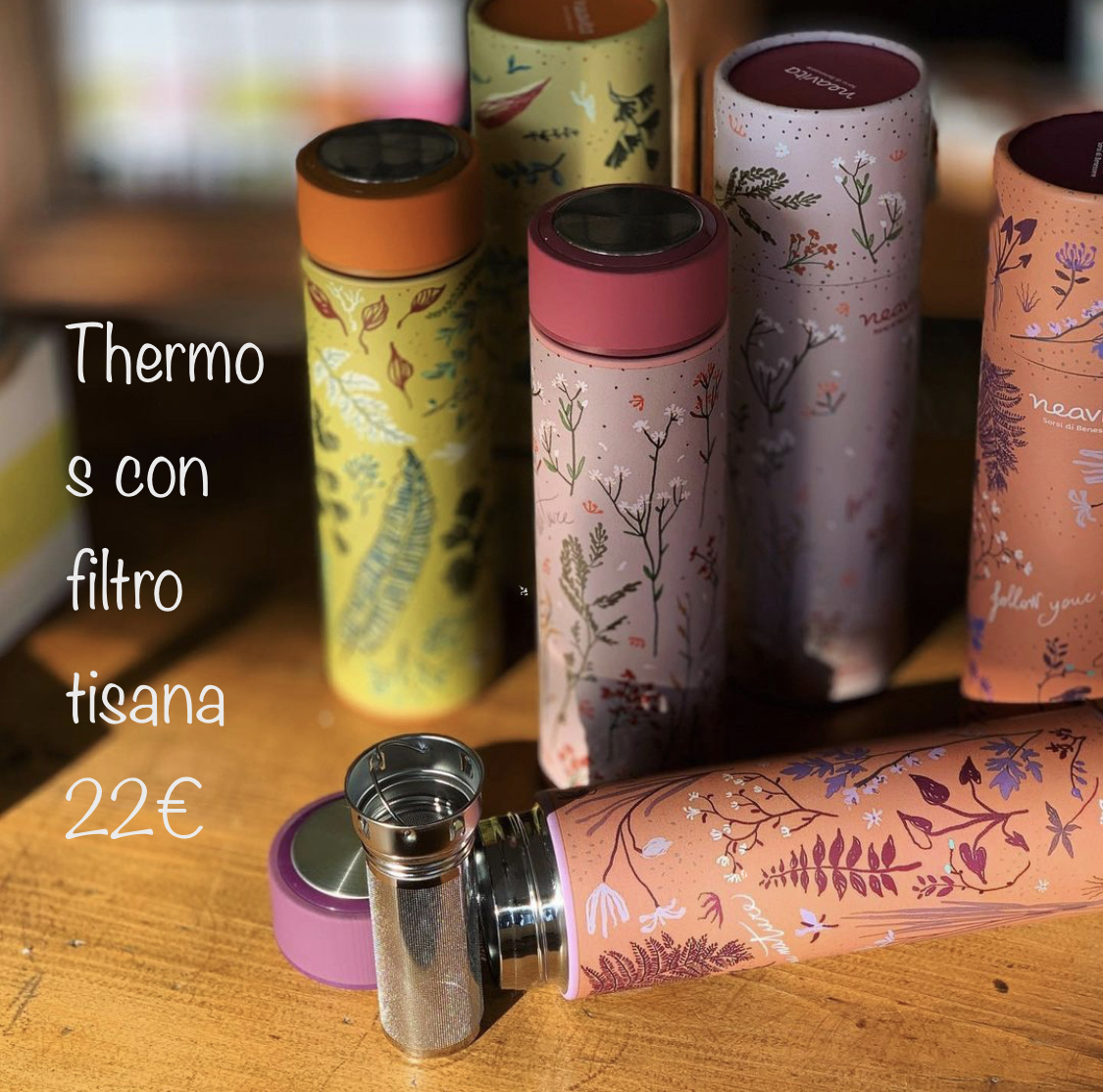 thermos con filtro in acciaio